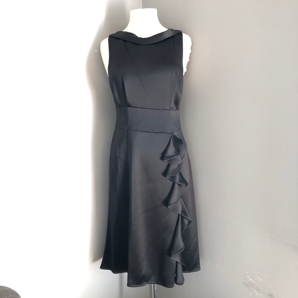 Nanette Lepore ruffle black dress 10 authentic